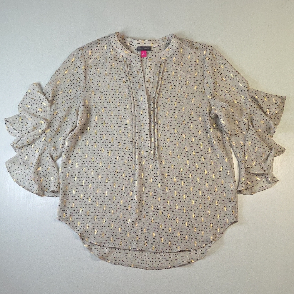 Vince Camuto Pintuck Ruffle Sleeve Blouse